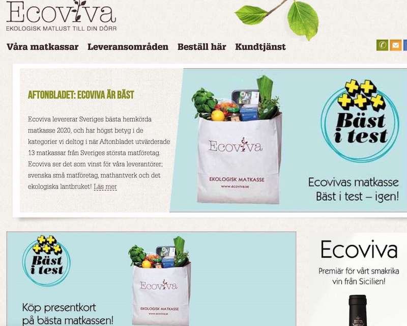 Ecoviva's hemsida