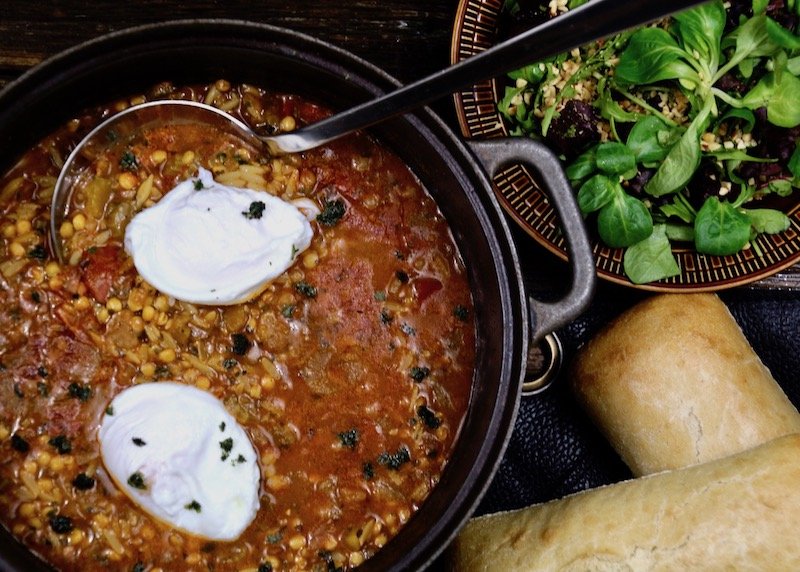 Harira – linssoppa med pocherat ägg